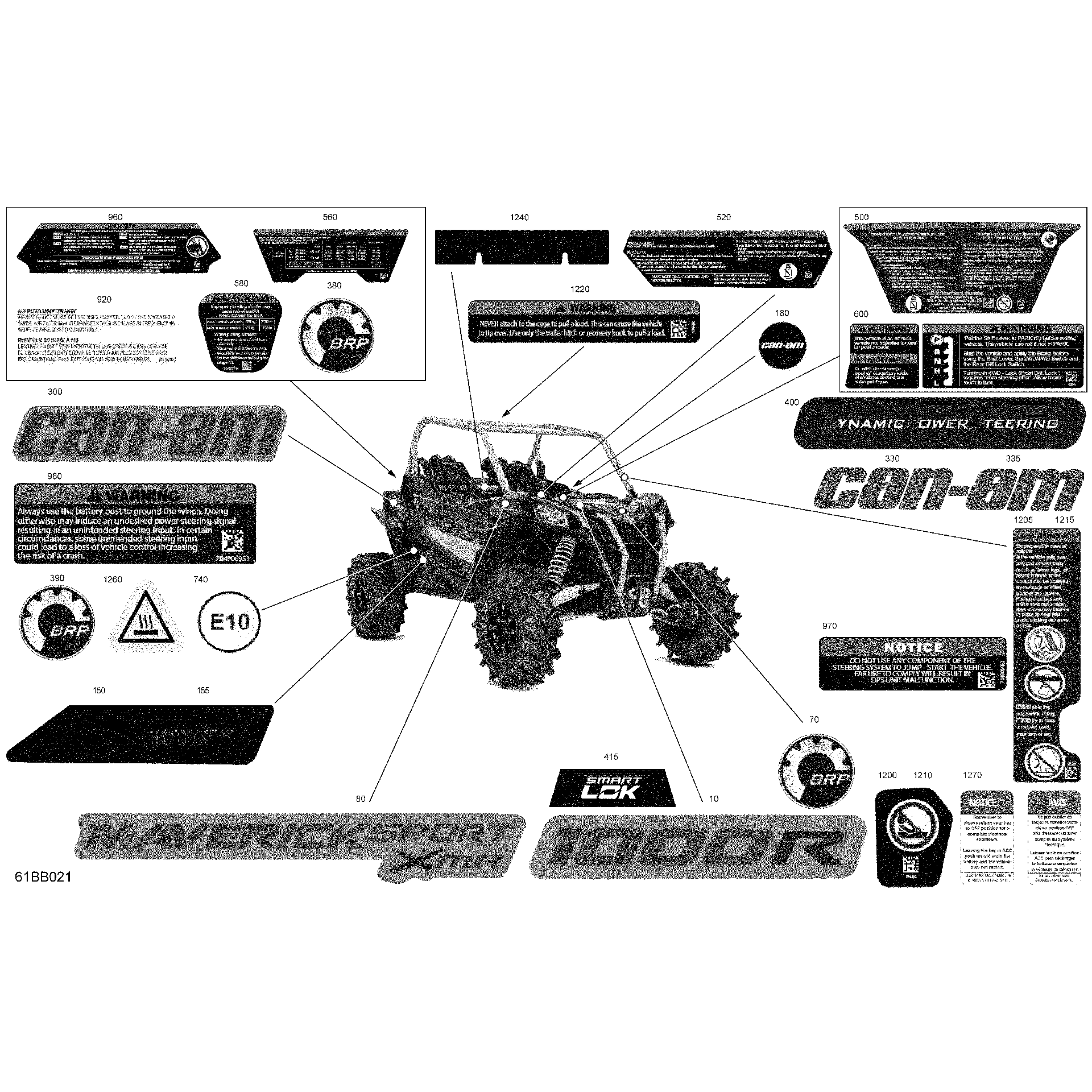 An Image of a Genuine Can-Am Parts Schematic Diagram showing the schematic - BODY - DECALS