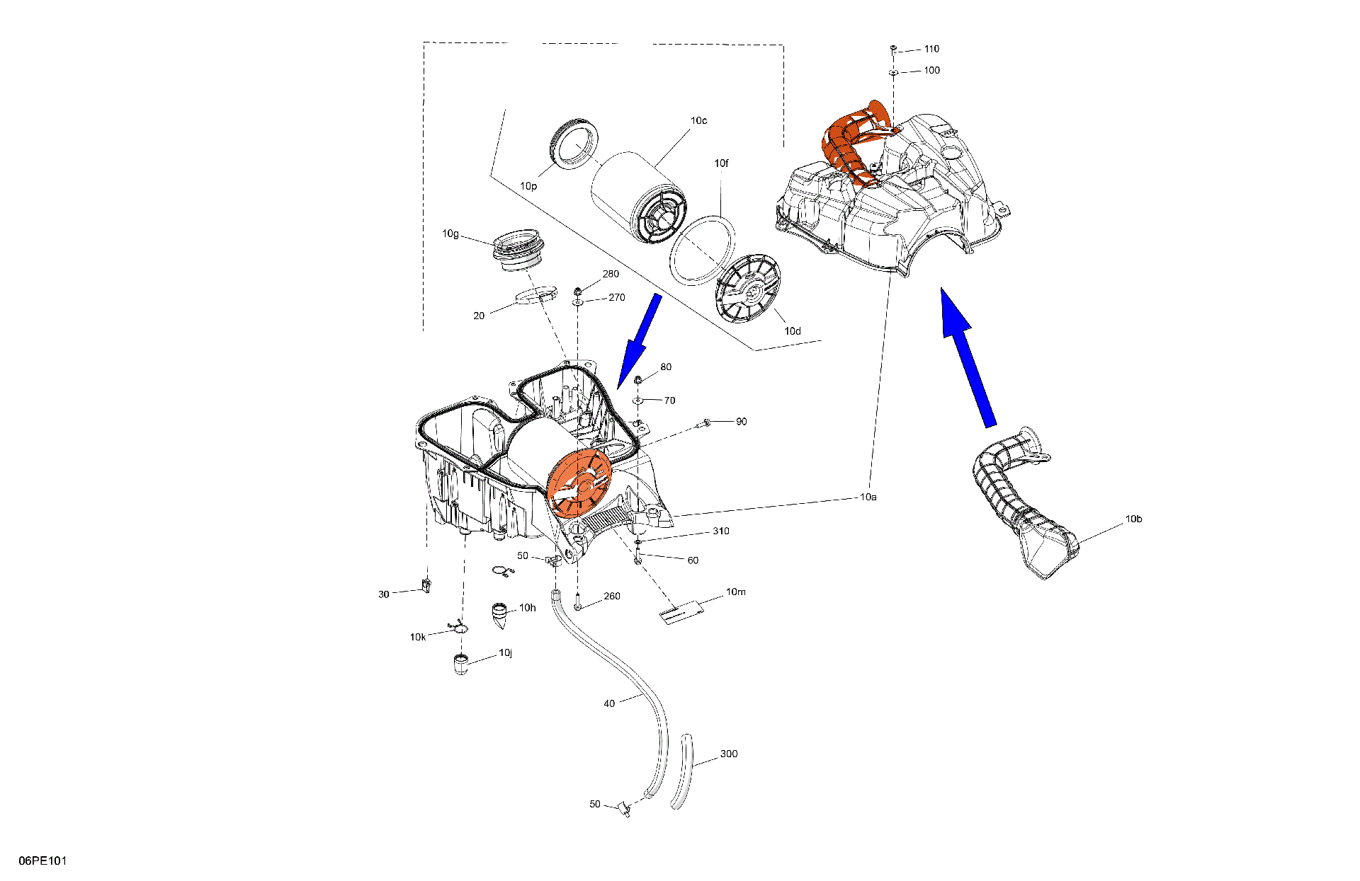 An Image of a Genuine Can-Am Parts Schematic Diagram showing the schematic - ENGINE - AIR INTAKE