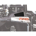 Black honeycomb intake pre-filter screen mounted on the rear panel of a Polaris RZR XP vehicle.