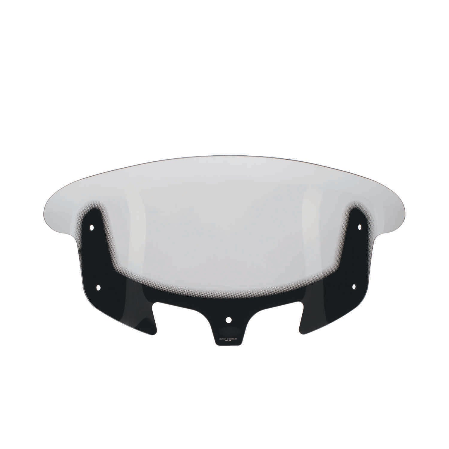 Clear curved windshield with black mounting brackets designed for Indian motorcycles.