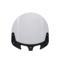 Clear curved motorcycle windshield with black mounting base designed for Indian motorcycles.