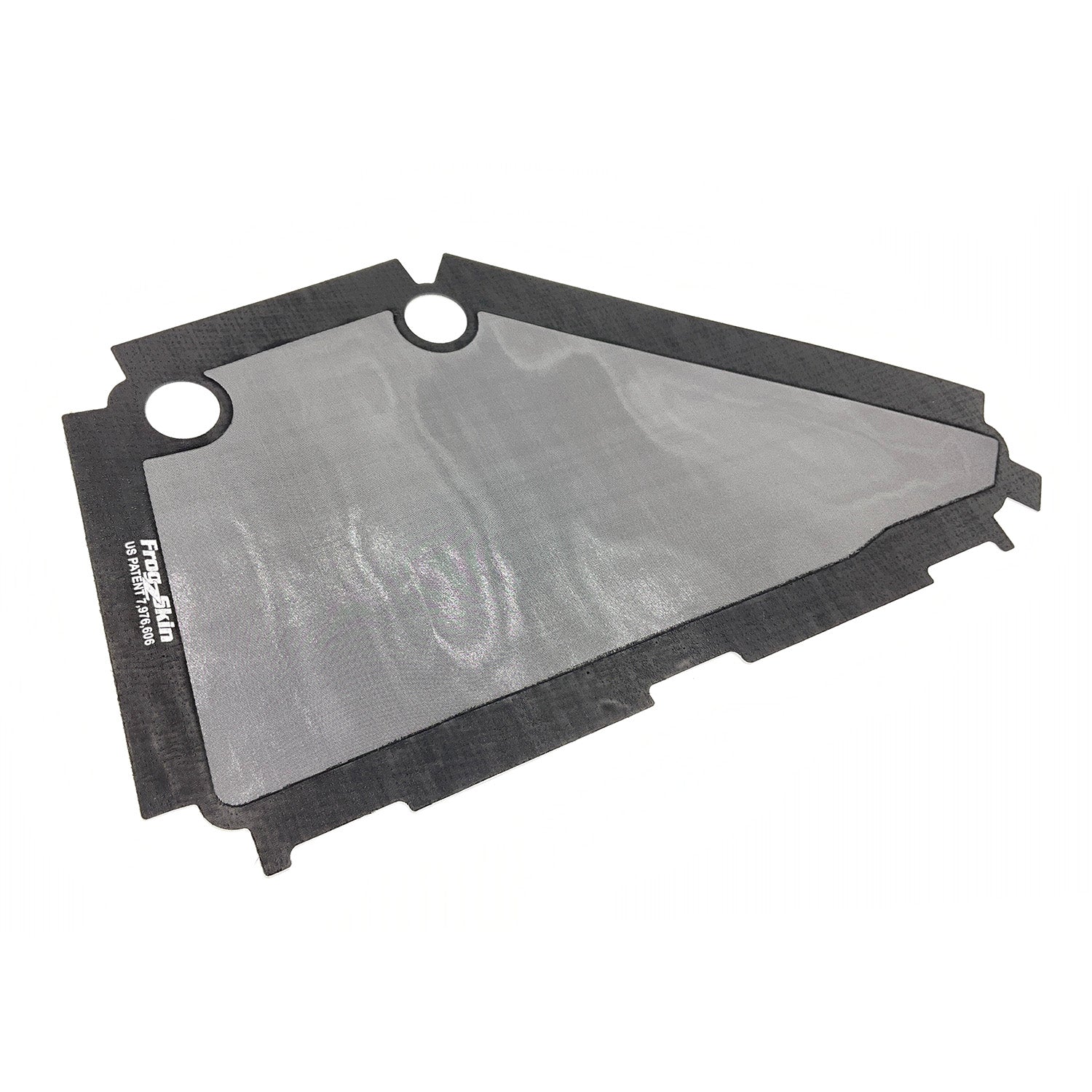 Rectangular grey mesh clutch intake filter with black foam frame and two circular openings.