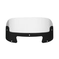 Low-profile tinted motorcycle windshield with curved top edge and mounting holes.