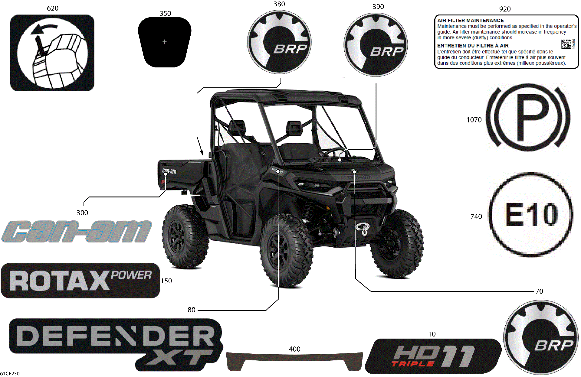 An Image of a Genuine Can-Am Parts Schematic Diagram showing the schematic - BODY - DECALS