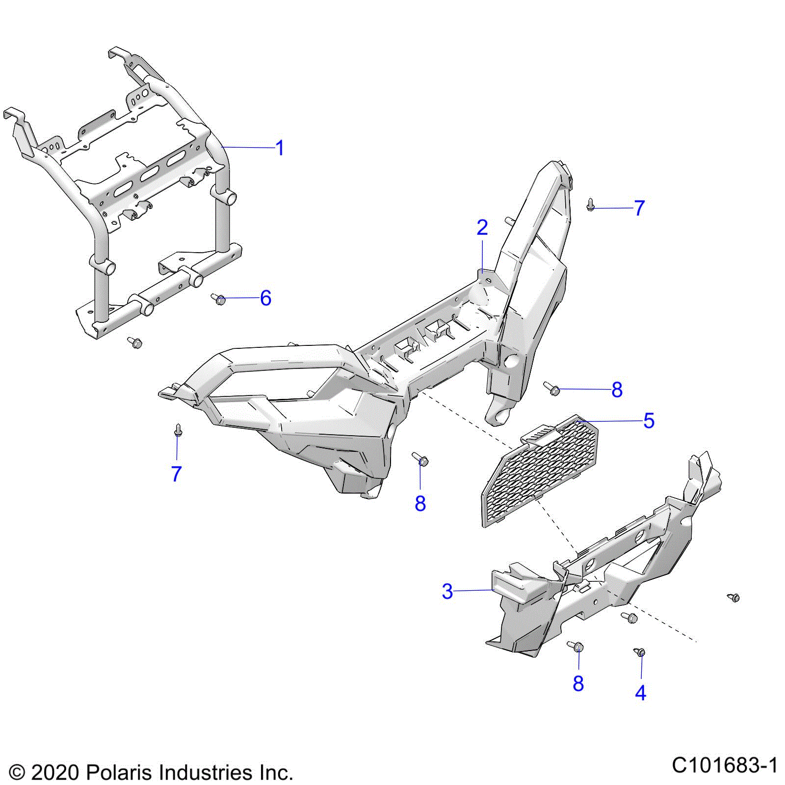 Polaris OEM Schematic | BODY: FRONT BUMPER and MOUNTING Witchdoctors