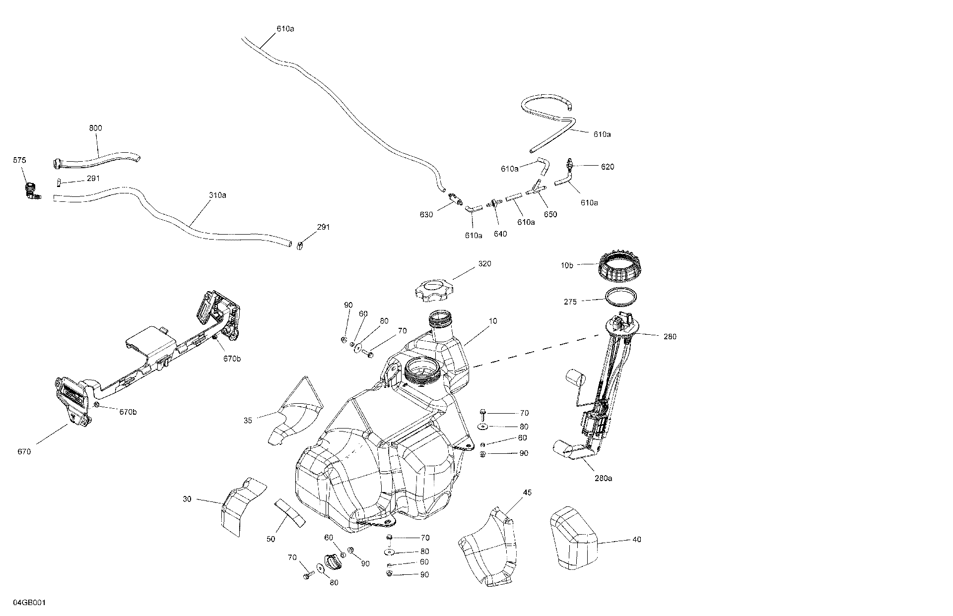 An Image of a Genuine Can-Am Parts Schematic Diagram showing the schematic - ENGINE - FUEL
