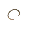 Metal retaining ring clip with open ends, circular shape, bronze finish.