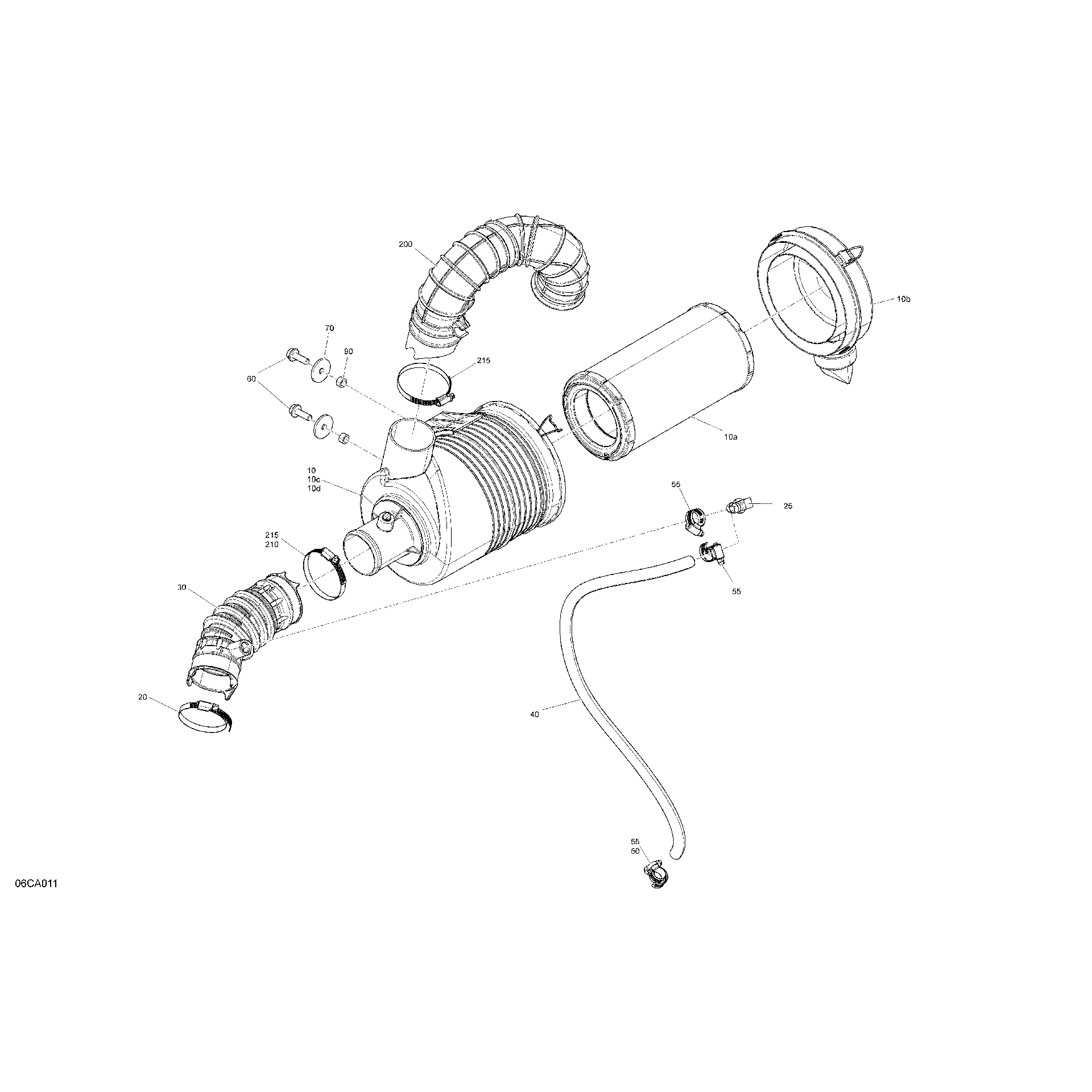 An Image of a Genuine Can-Am Parts Schematic Diagram showing the schematic - ENGINE - AIR INTAKE
