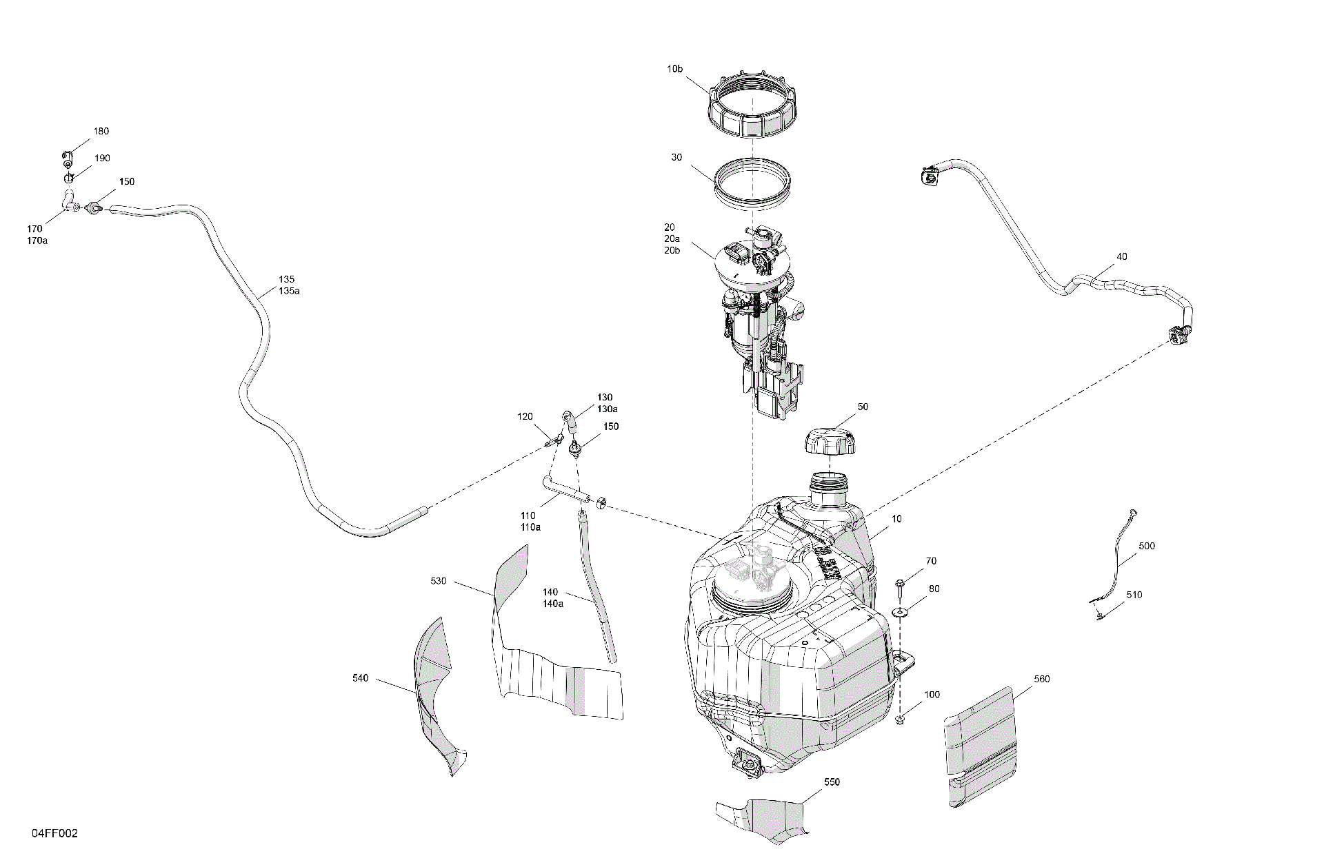 An Image of a Genuine Can-Am Parts Schematic Diagram showing the schematic - ENGINE - FUEL