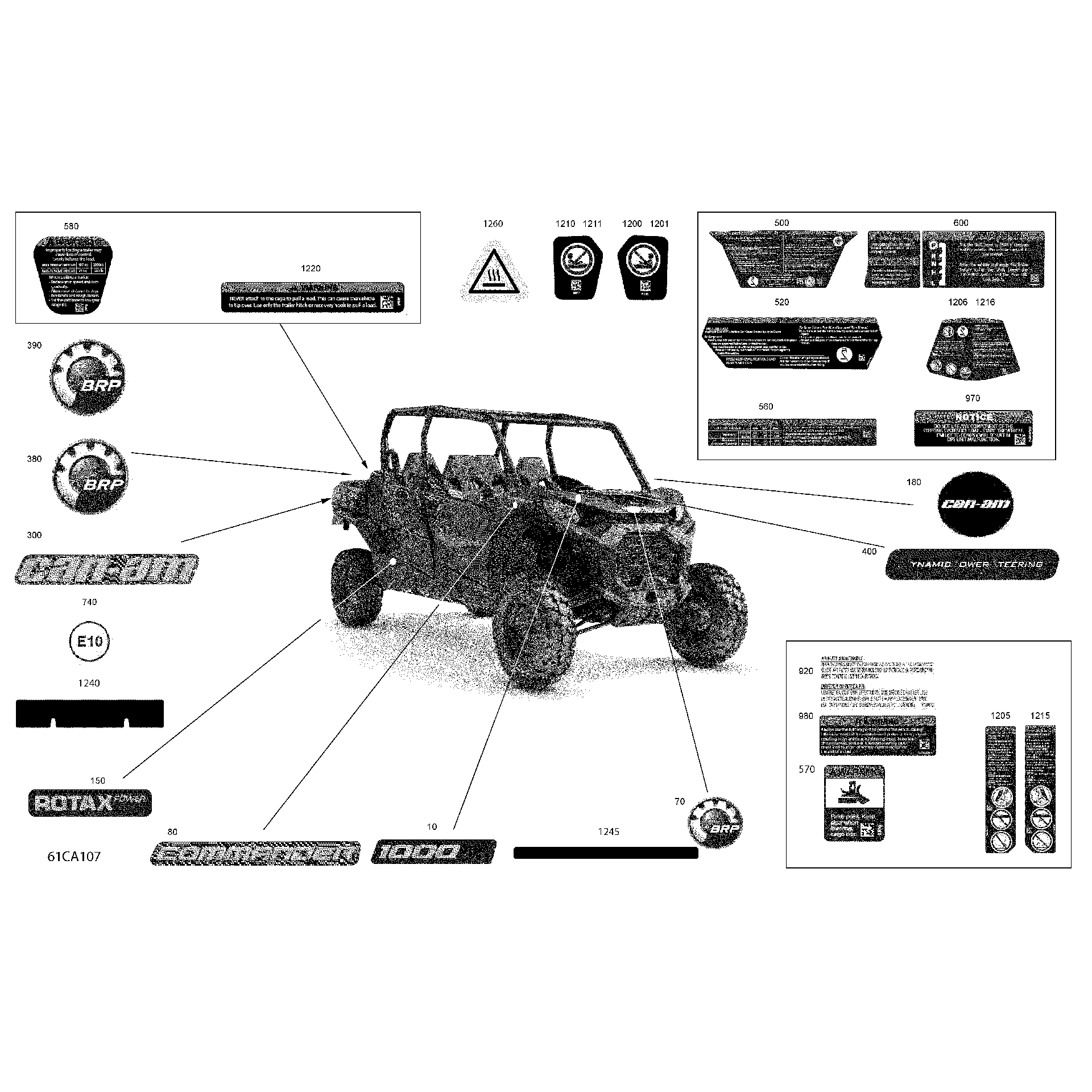 An Image of a Genuine Can-Am Parts Schematic Diagram showing the schematic - BODY - DECALS - DPS