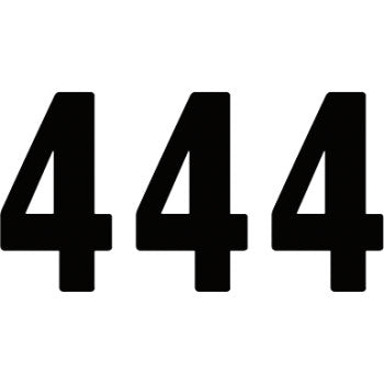 The image shows the Pro Number 4 Black 7 by Factory Effex: the number 4 in large, bold, black font on a white, high-gloss vinyl background.
