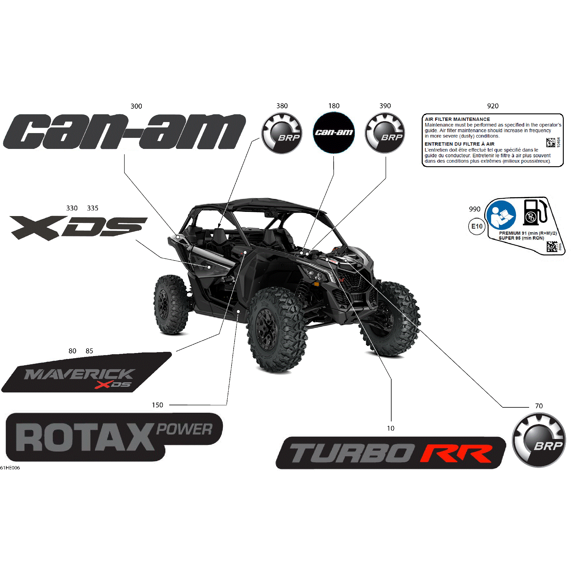 An Image of a Genuine Can-Am Parts Schematic Diagram showing the schematic - BODY - DECALS
