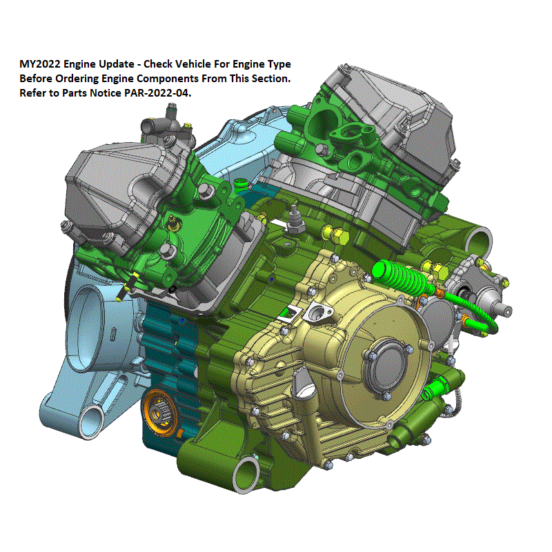 An Image of a Genuine CFMOTO Parts Schematic Diagram showing the schematic - LONG BLOCK (DRY CLUTCH) - 2022 CFMOTO ZFORCE 800 Trail