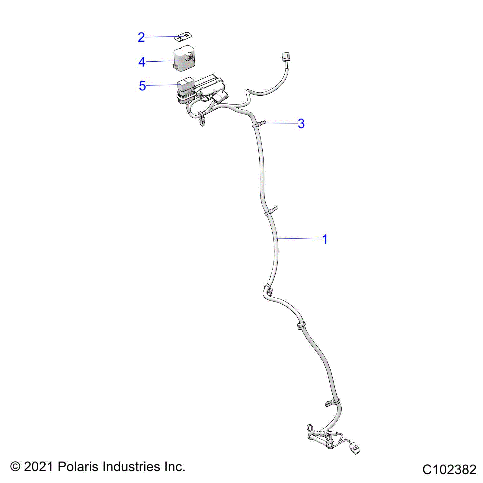 An Image of a Genuine Polaris Parts Schematic Diagram showing the schematic - ELECTRICAL: HARNESS PLOWMODE JUMPER - 2025 POLARIS SPORTSMAN 1000 48" LE RIDE COMMAND