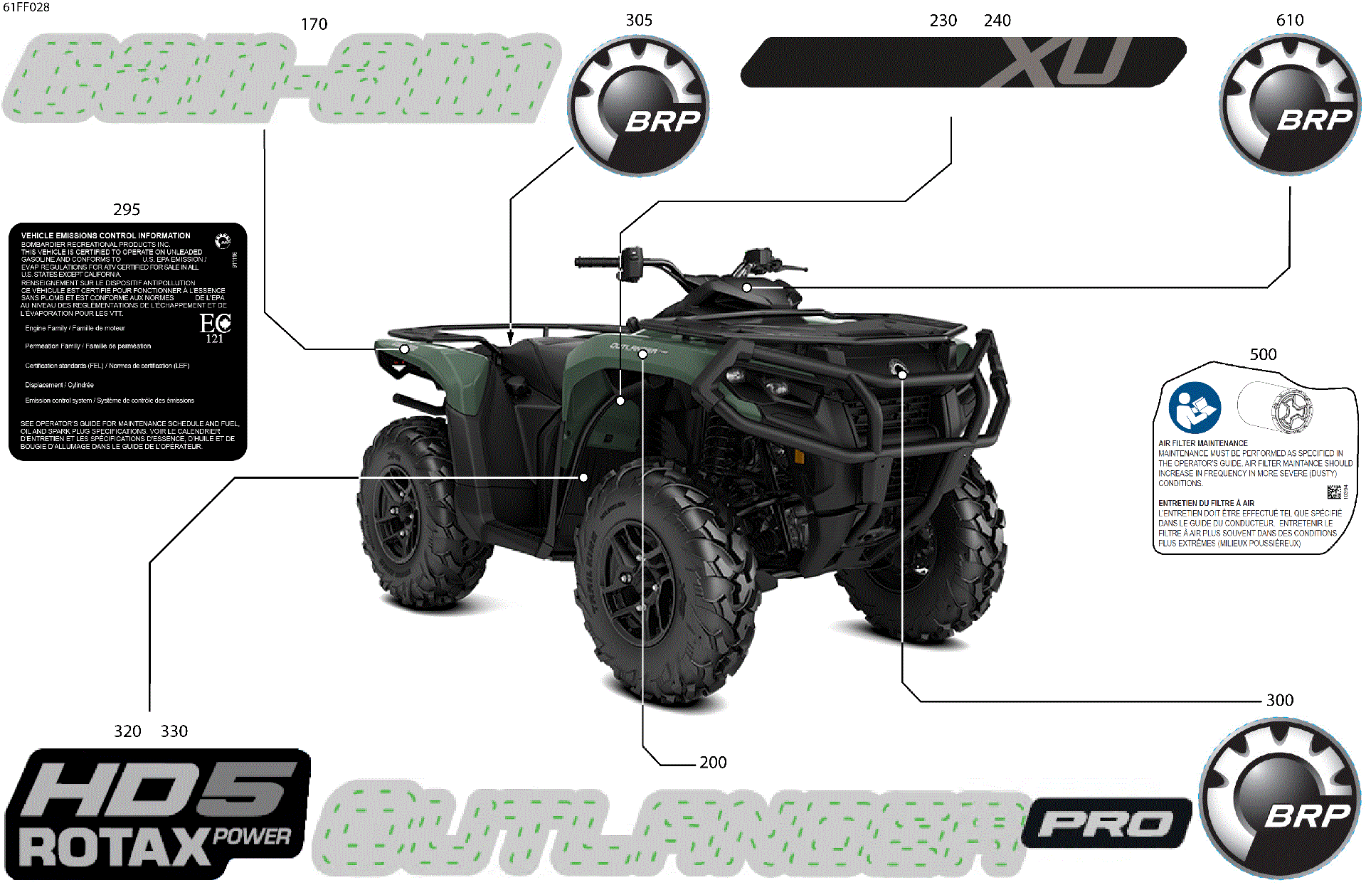 An Image of a Genuine Can-Am Parts Schematic Diagram showing the schematic - BODY - FEATURE DECALS