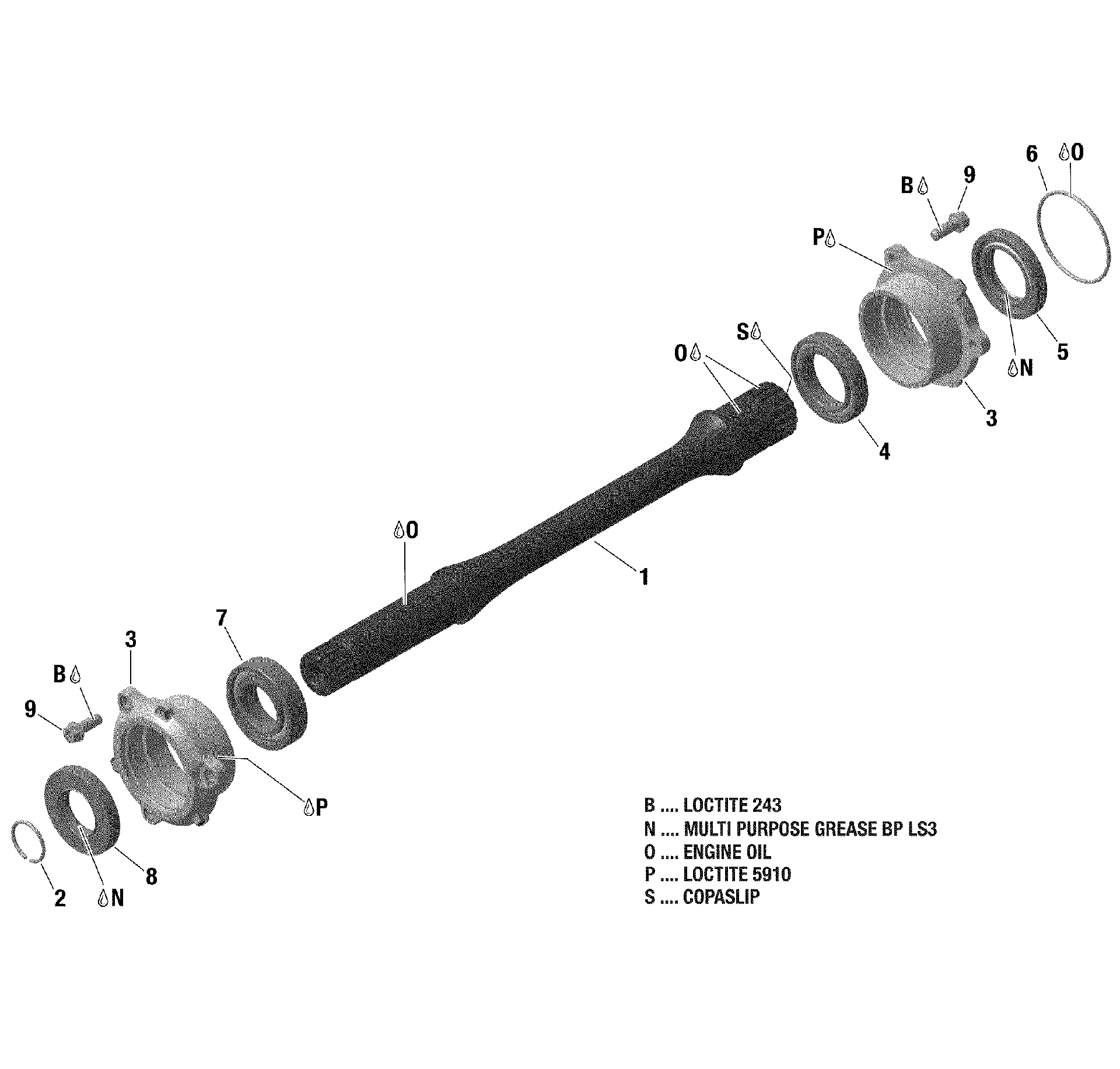 An Image of a Genuine Can-Am Parts Schematic Diagram showing the schematic - ROTAX - DRIVE SHAFT