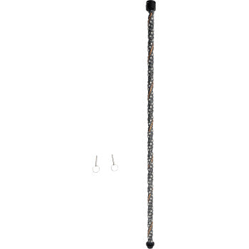 3-foot black braided extension whip light with clear LED bulbs and two metal mounting clips.