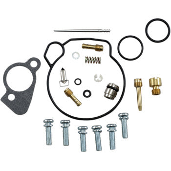 The Can Am - Arctic Cat Carburetor Repair Kit by Moose Offroad includes NBR rubber O-rings, gaskets, screws, springs, nozzles, and needles, all neatly arranged on a white background.
