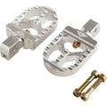 Serrated Footpegs - Silver- Short by Joker Machine