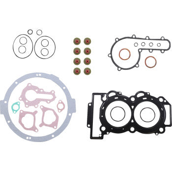 The Polaris Complete Motor Gasket Kit by Moose Offroad features various engine gaskets, seals, and O-rings in multiple shapes on a white background—ideal for sealing engine parts during rebuilds.