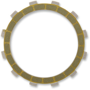 The Clutch Friction Plate by Barnett is a circular, heavy-duty plate with a metallic outer edge and alternating raised tabs, designed for automotive or motorcycle clutch systems using aramid friction plates. The center is open.