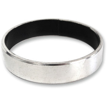 The Clutch Bushing EBS by Epi features a smooth, metallic exterior in silver and a black inner lining, crafted from premium materials and shown from an angled view.