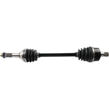 Black metal Kawasaki Teryx CV axle kit with rubber protective boots on both ends.
