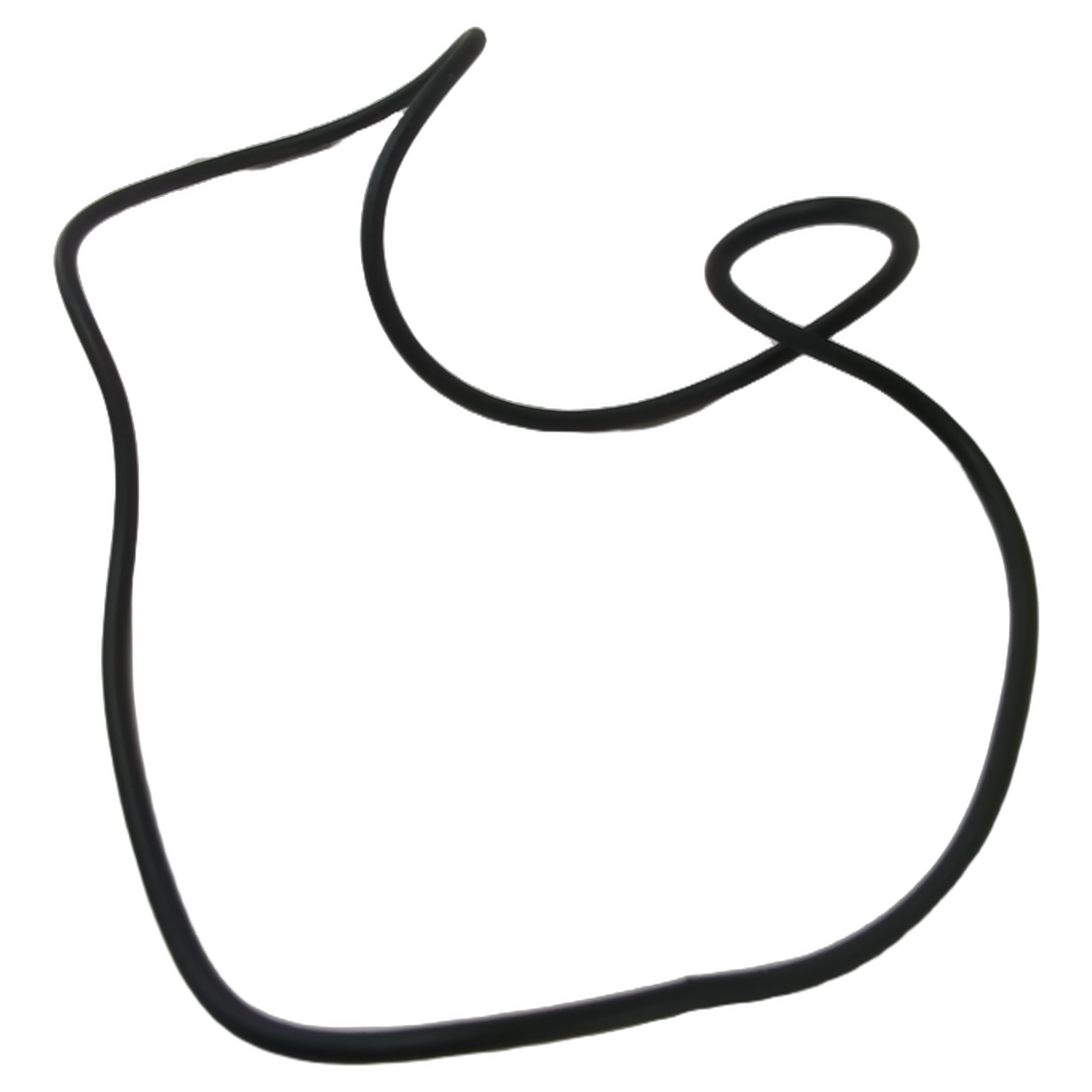 Black rubber seal gasket with flexible, irregular loop shape for Yamaha vehicle component.
