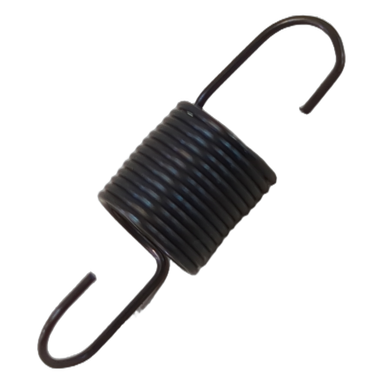 Black coiled metal decompression spring with hooked ends for Yamaha offroad vehicle.