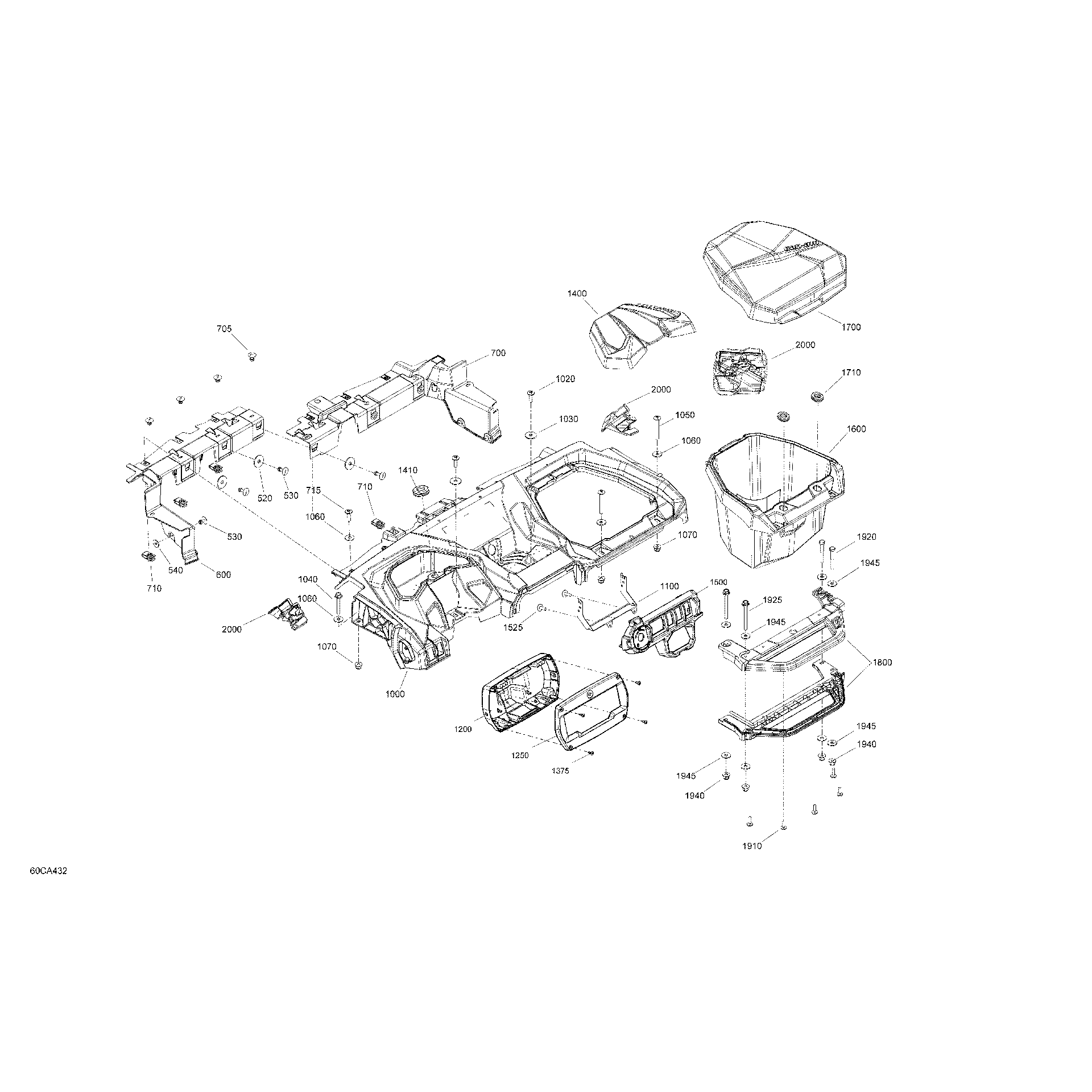 An Image of a Genuine Can-Am Parts Schematic Diagram showing the schematic - BODY - CAB INTERIOR - DASHBOARD