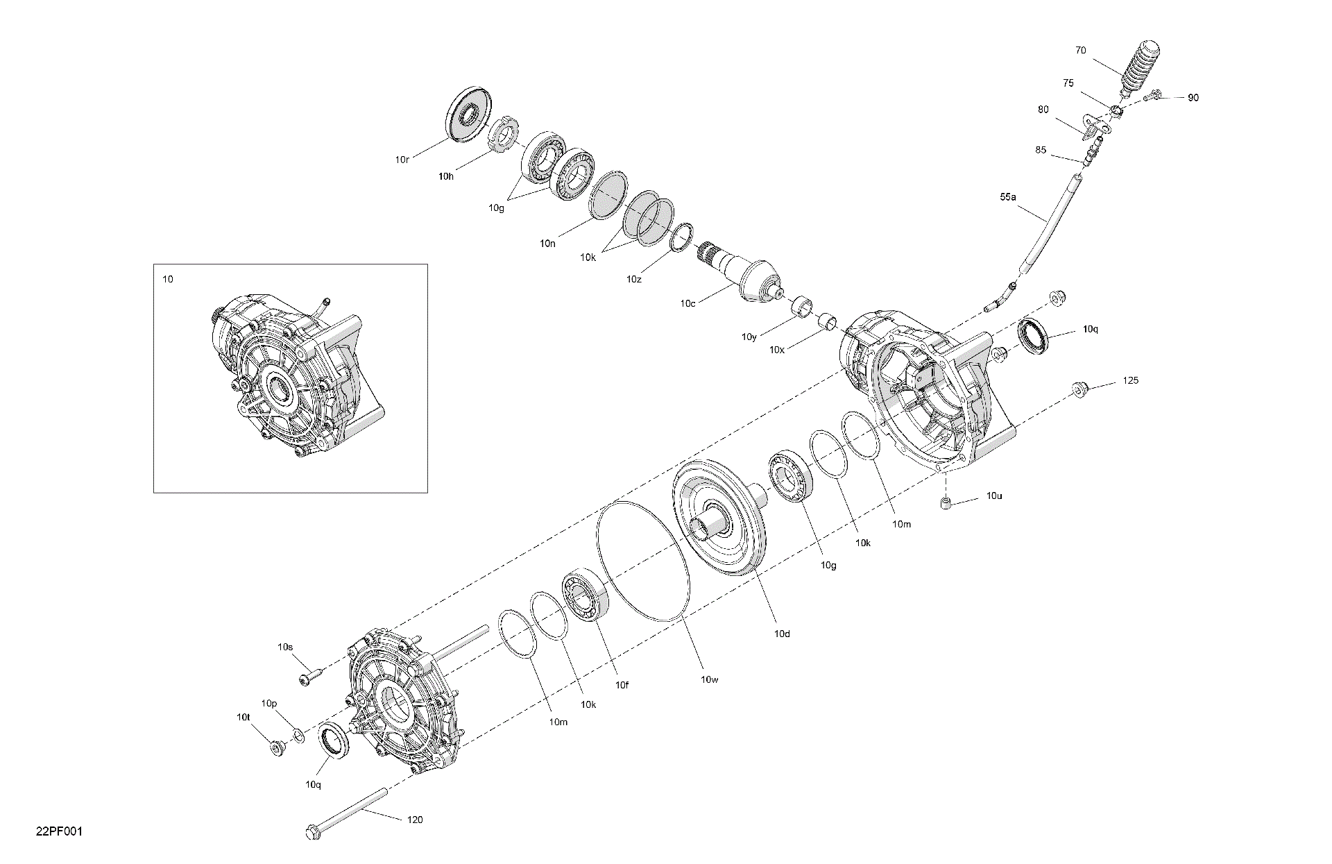 An Image of a Genuine Can-Am Parts Schematic Diagram showing the schematic - DRIVE - FINAL DRIVE UNIT