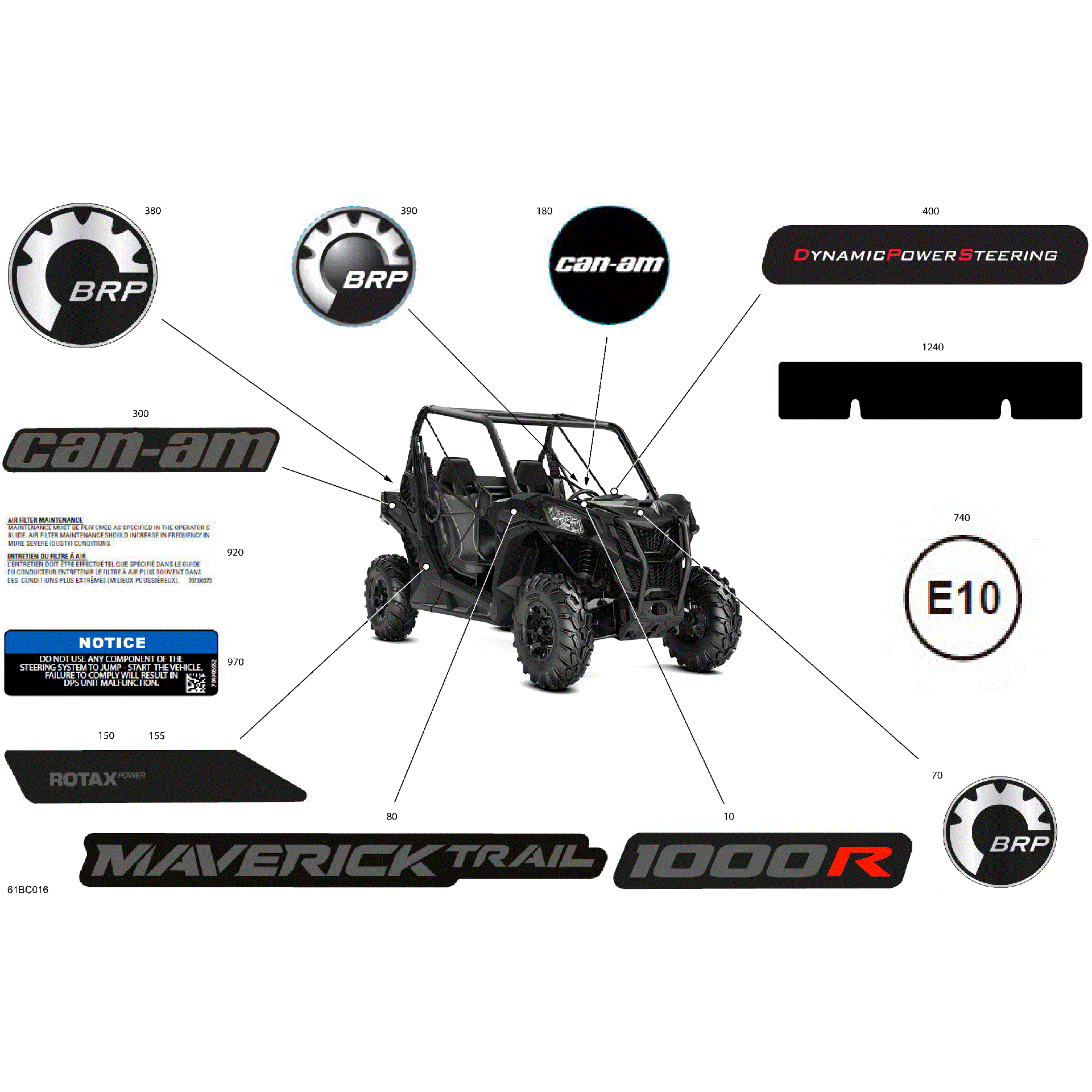An Image of a Genuine Can-Am Parts Schematic Diagram showing the schematic - BODY - DECALS