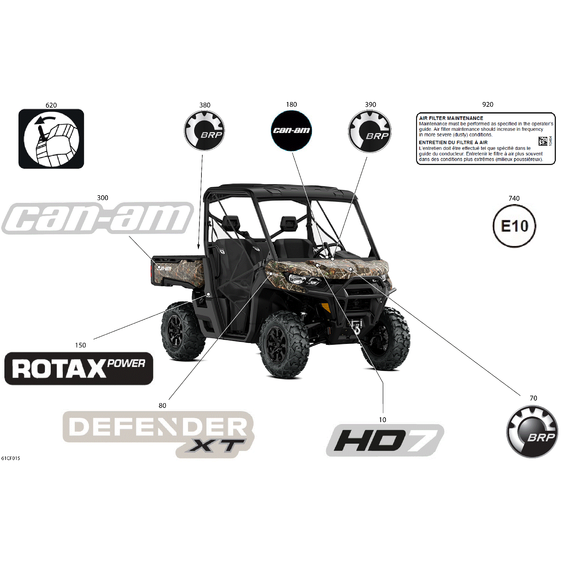 An Image of a Genuine Can-Am Parts Schematic Diagram showing the schematic - BODY - DECALS