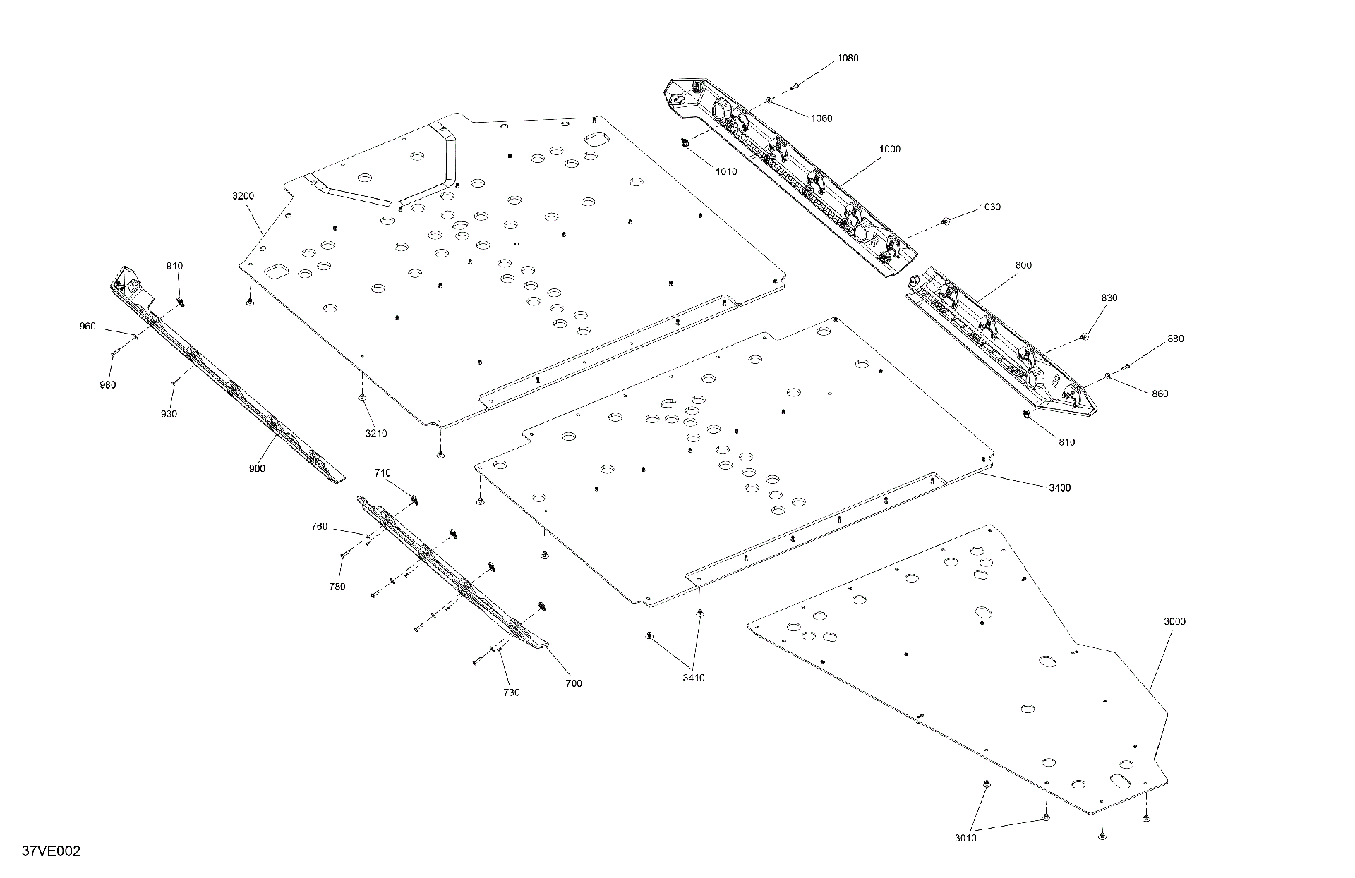 An Image of a Genuine Can-Am Parts Schematic Diagram showing the schematic - BODY - SKID PLATE