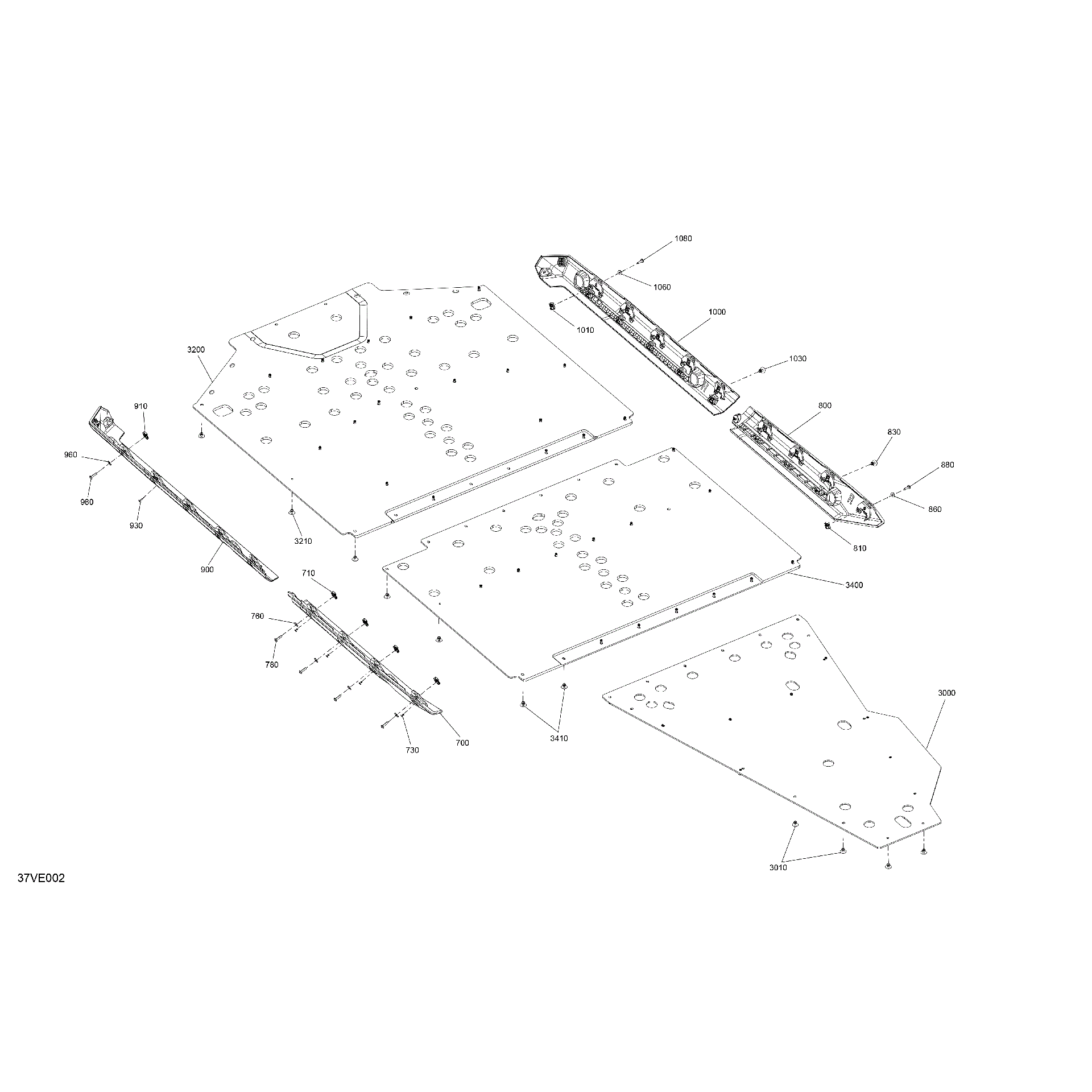 An Image of a Genuine Can-Am Parts Schematic Diagram showing the schematic - BODY - SKID PLATE