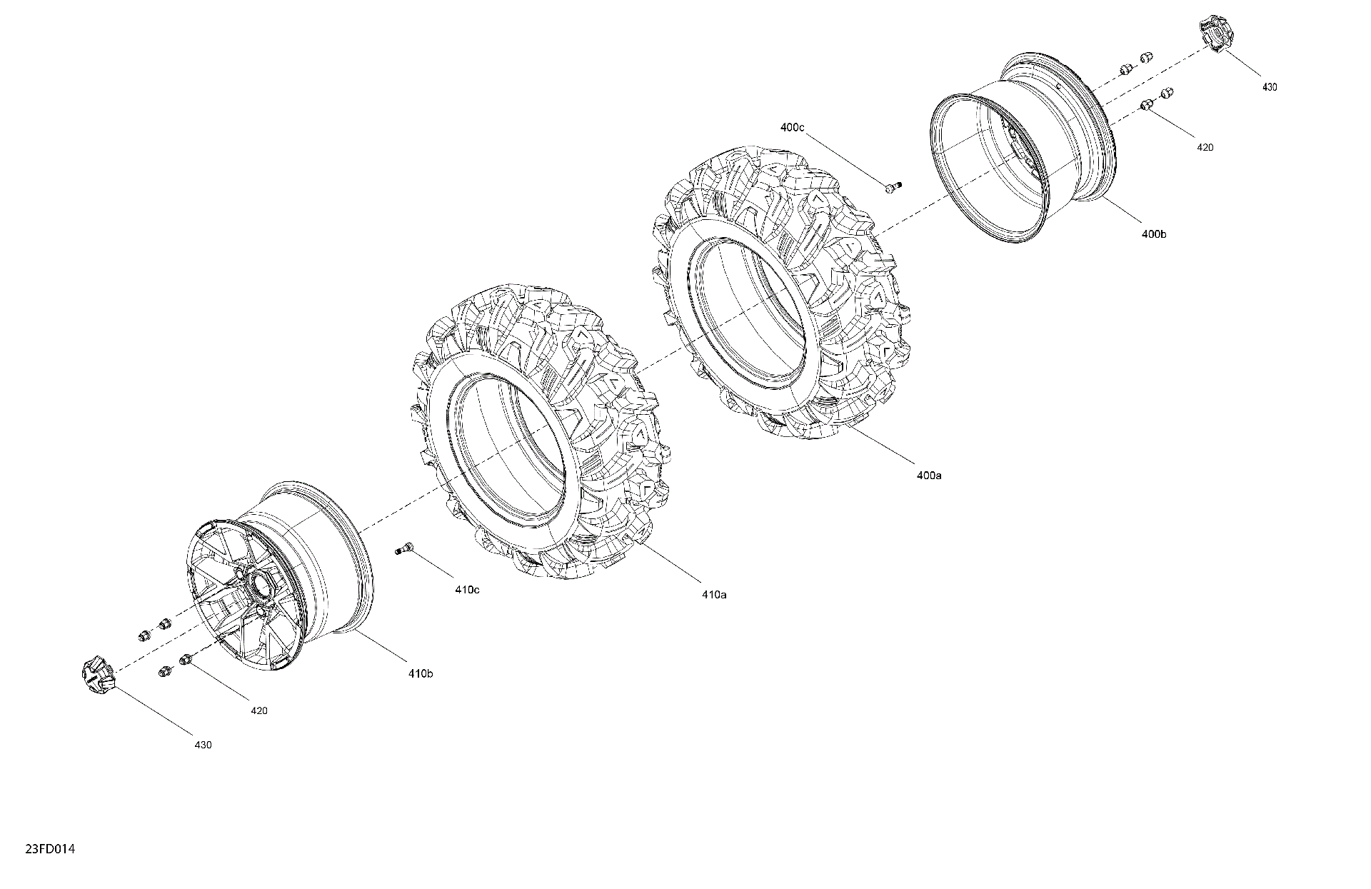 An Image of a Genuine Can-Am Parts Schematic Diagram showing the schematic - DRIVE - REAR WHEELS