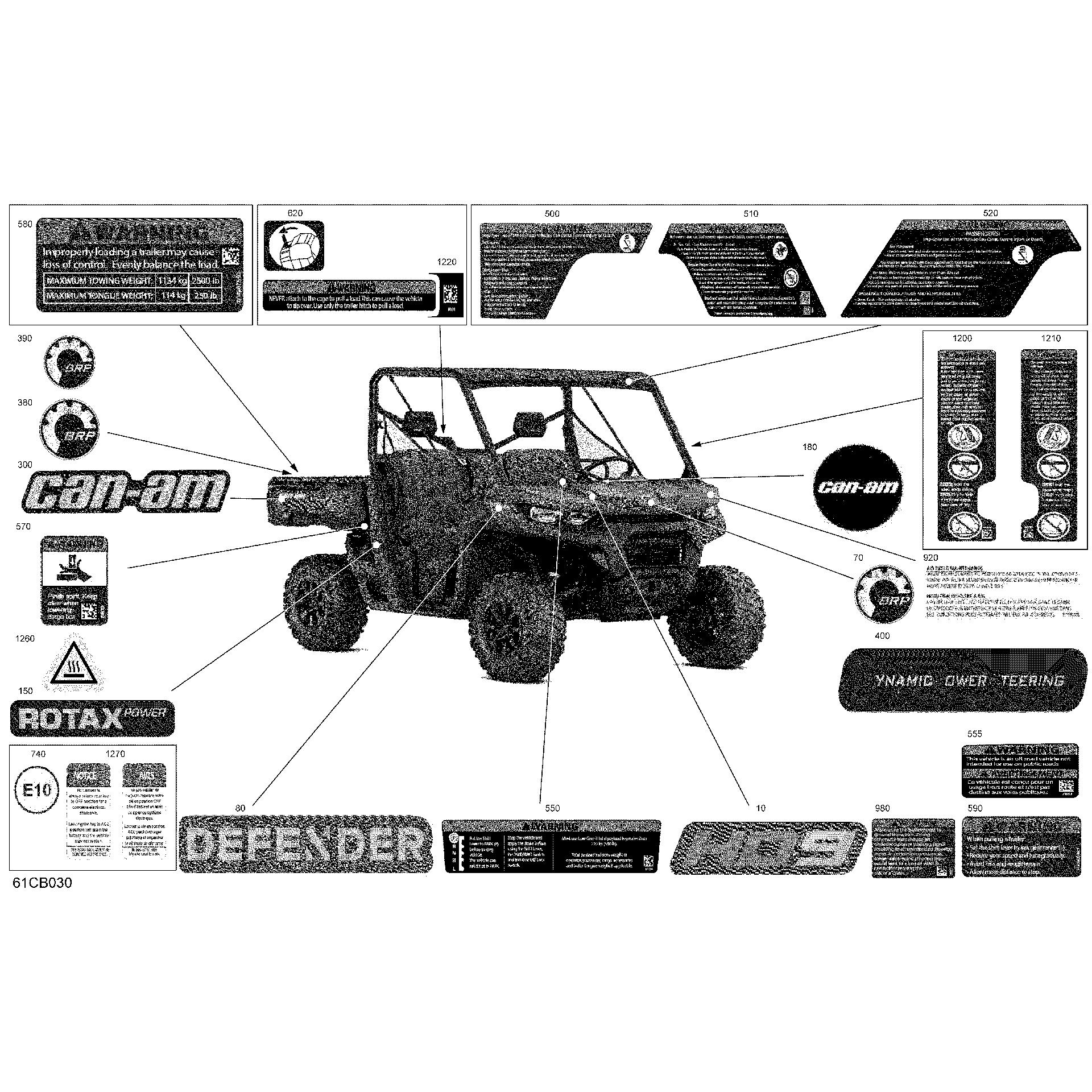 An Image of a Genuine Can-Am Parts Schematic Diagram showing the schematic - BODY - DECALS