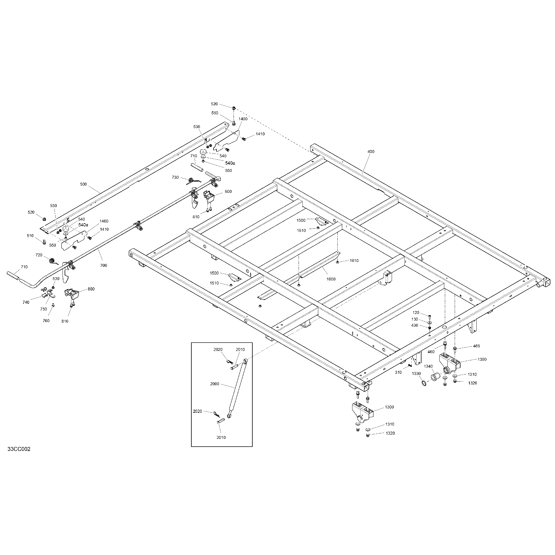 An Image of a Genuine Can-Am Parts Schematic Diagram showing the schematic - BODY - CARGO - LOWER SECTION