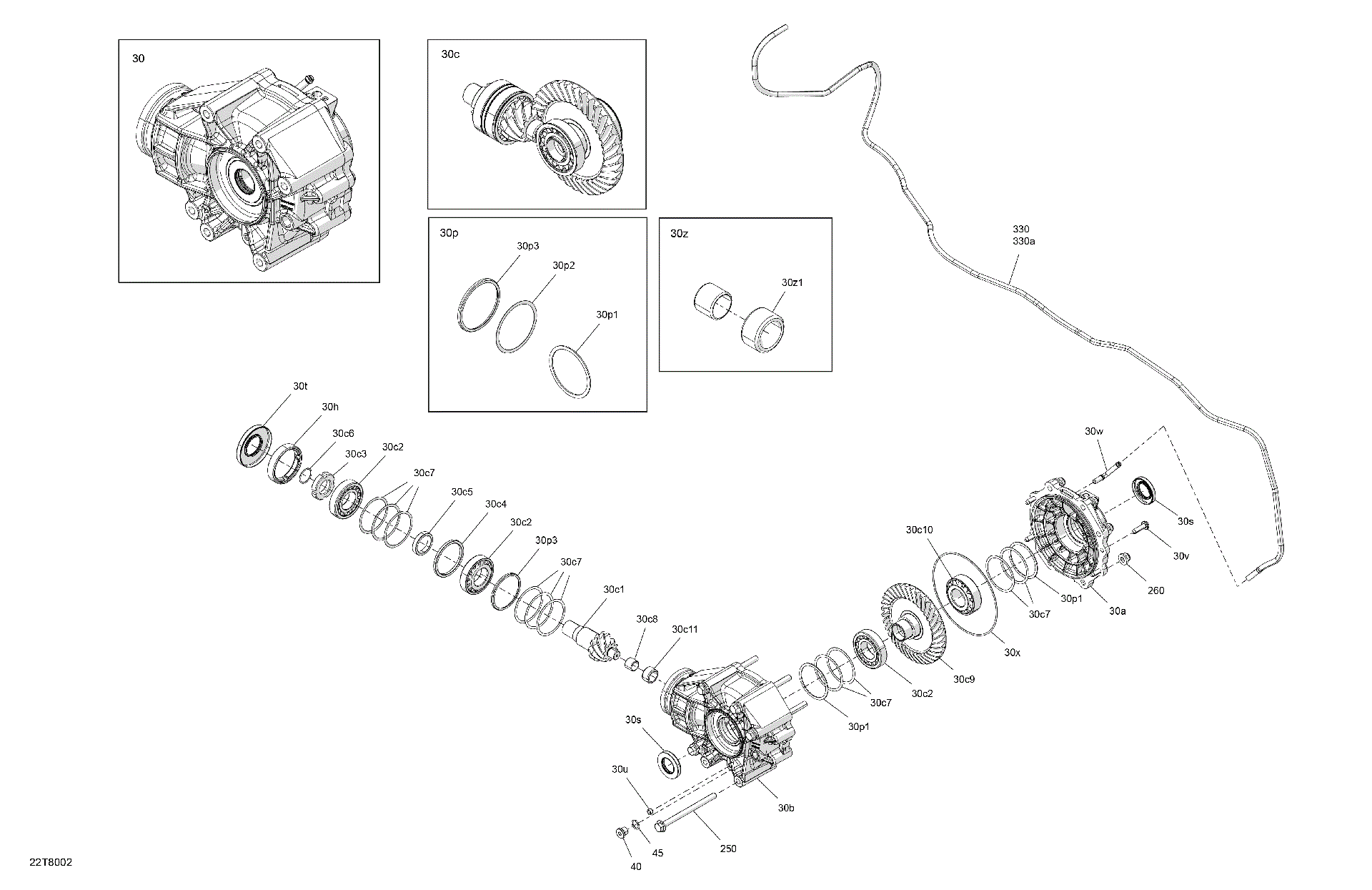 An Image of a Genuine Can-Am Parts Schematic Diagram showing the schematic - DRIVE - FINAL DRIVE UNIT
