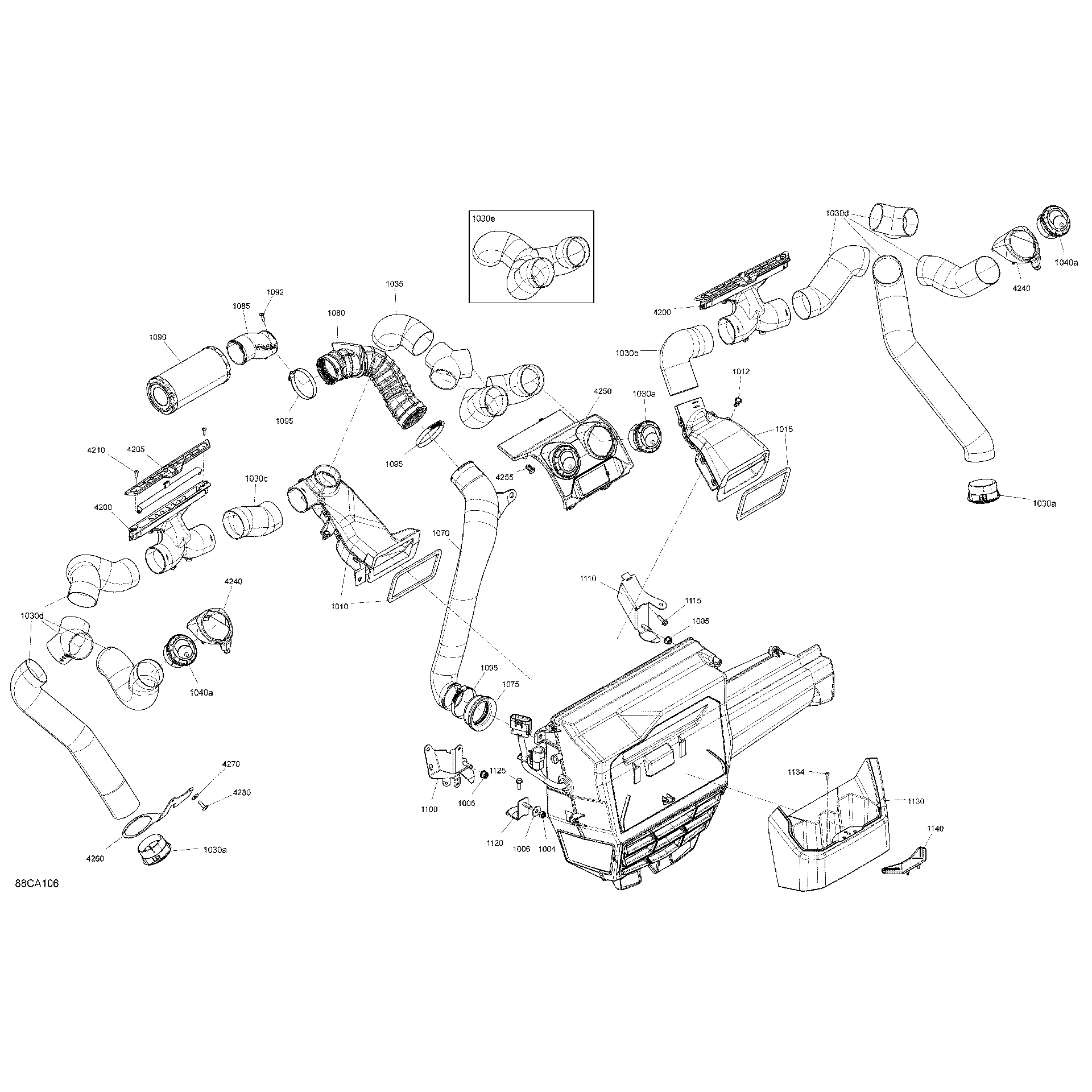 An Image of a Genuine Can-Am Parts Schematic Diagram showing the schematic - BODY - ENCLOSURE CAB - AIR CONDITIONER SYSTEM