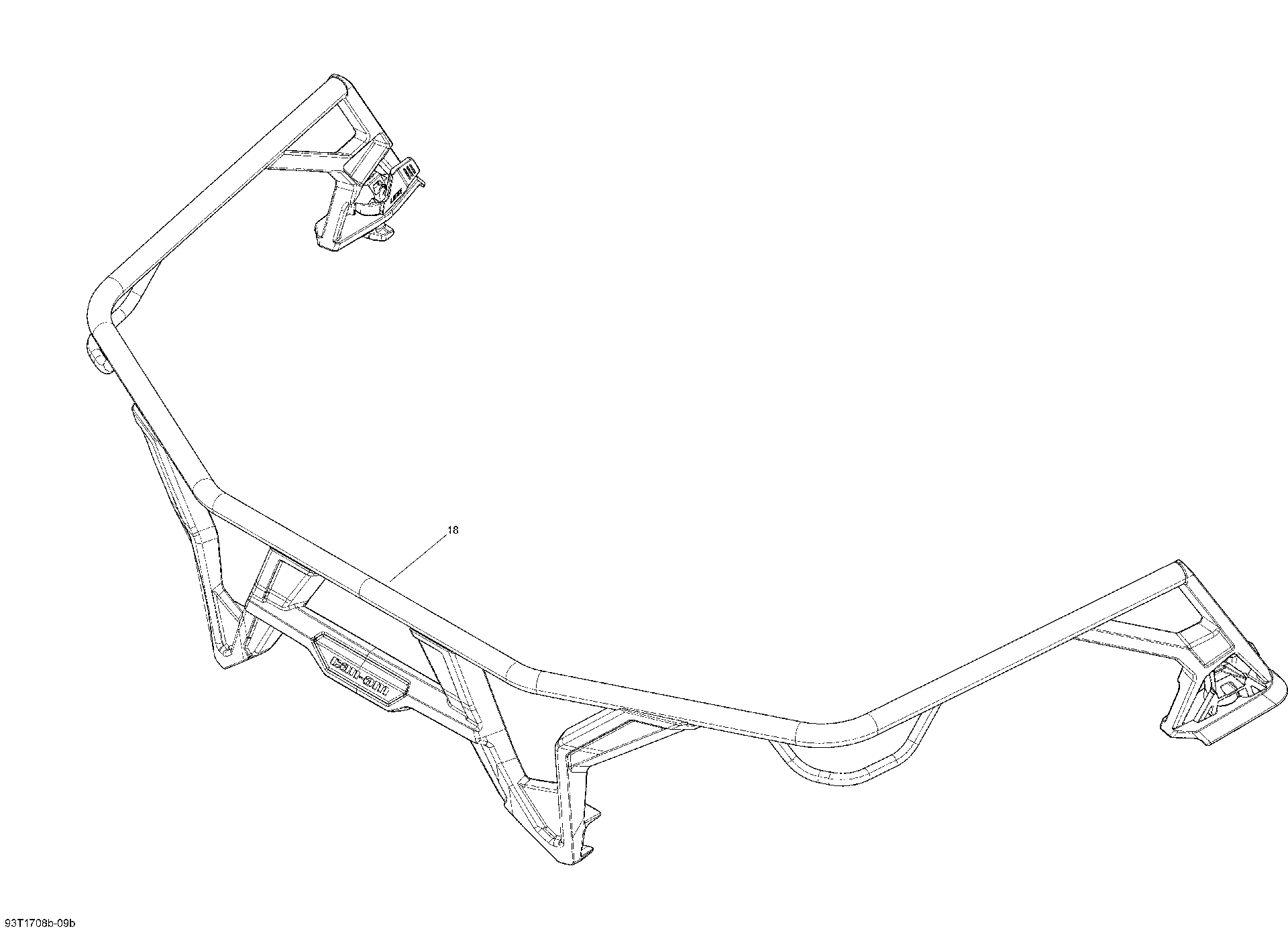 An Image of a Genuine Can-Am Parts Schematic Diagram showing the schematic - FORESTRY EXTENSION BAGAGE
