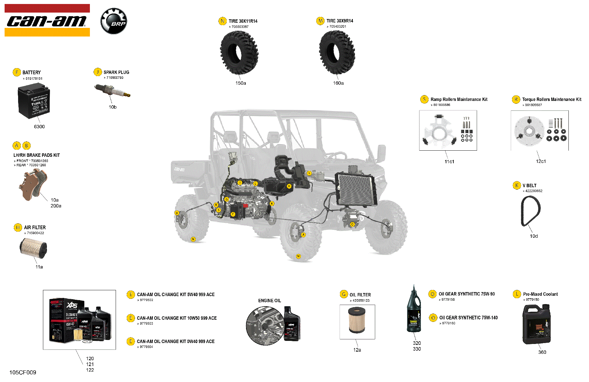 An Image of a Genuine Can-Am Parts Schematic Diagram showing the schematic - MISCELLANEOUS - MAINTENANCE PARTS & FLUIDS