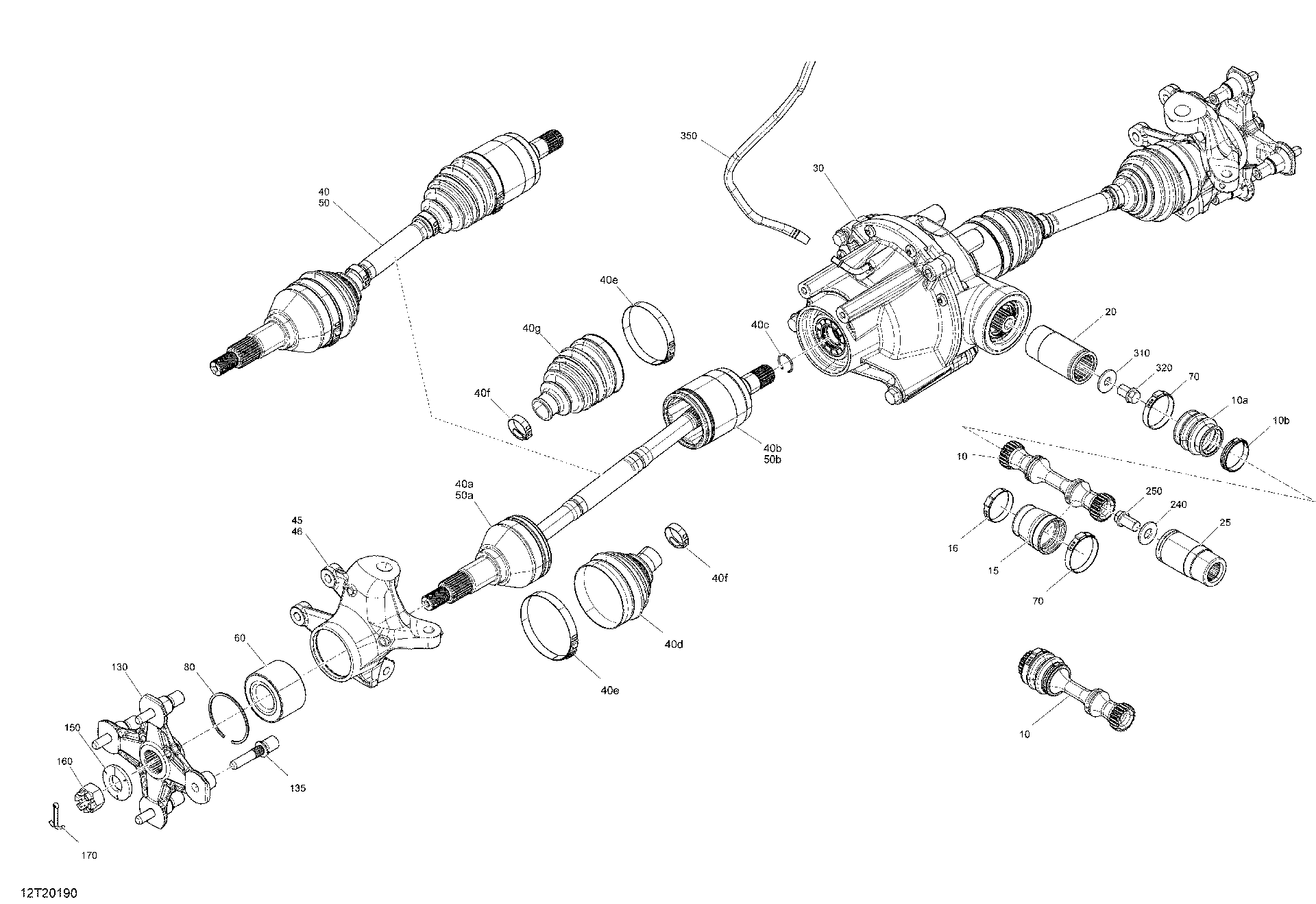 An Image of a Genuine Can-Am Parts Schematic Diagram showing the schematic - FRONT DRIVE - COMMON PARTS