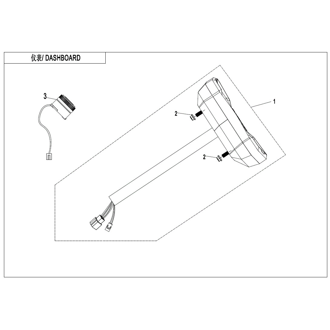An Image of a genuine CFMOTO Parts Schematic Diagram showing the group - DASHBOARD - 2023 CFMOTO CFORCE 1000