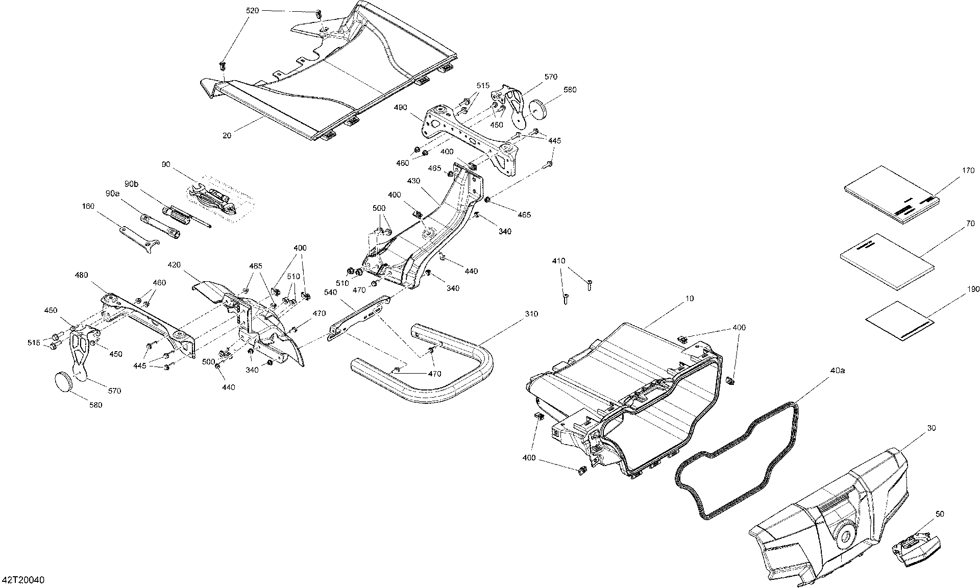An Image of a Genuine Can-Am Parts Schematic Diagram showing the schematic - FRONT STORAGE COMPARTMENT