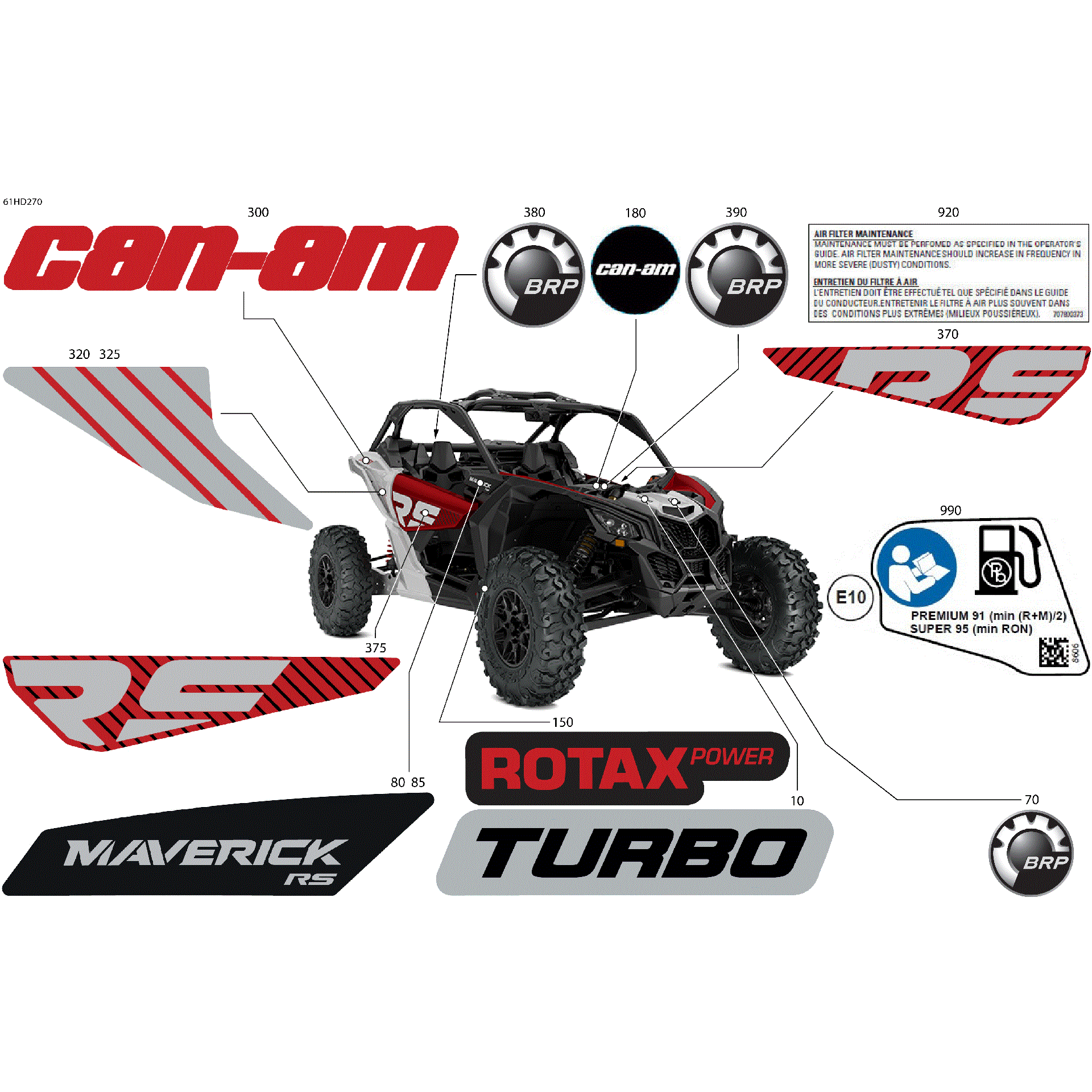 An Image of a Genuine Can-Am Parts Schematic Diagram showing the schematic - BODY - DECALS