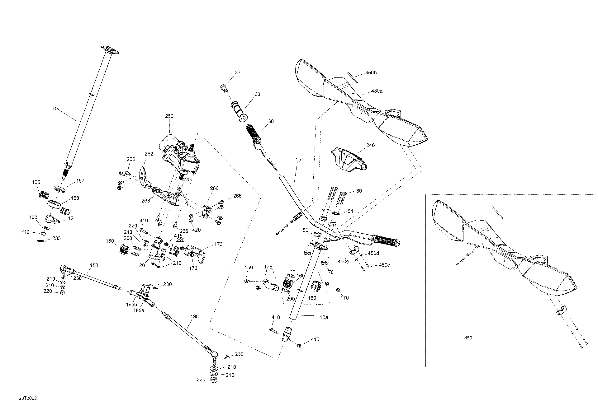 An Image of a Genuine Can-Am Parts Schematic Diagram showing the schematic - STEERING