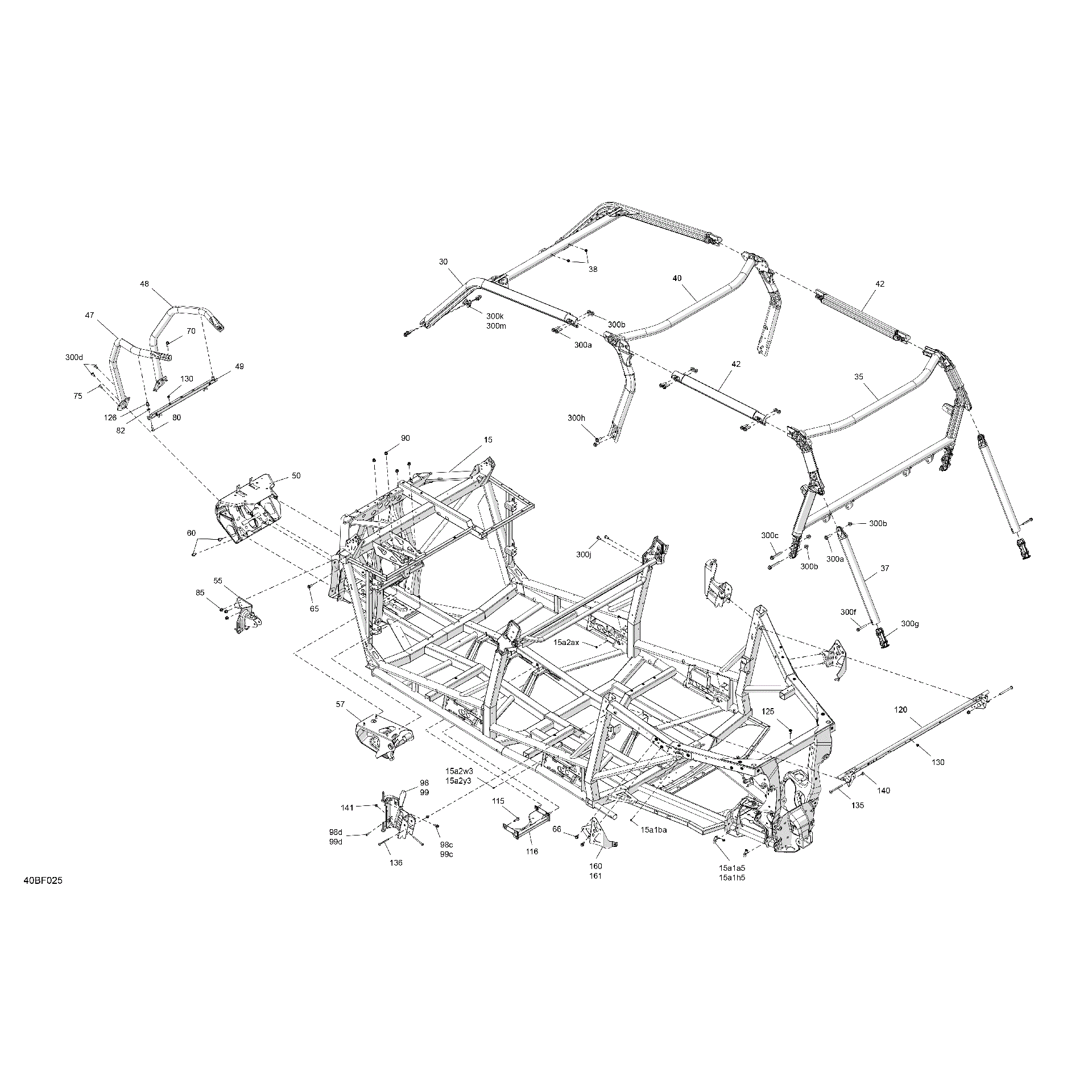 An Image of a Genuine Can-Am Parts Schematic Diagram showing the schematic - FRAME - SYSTEM