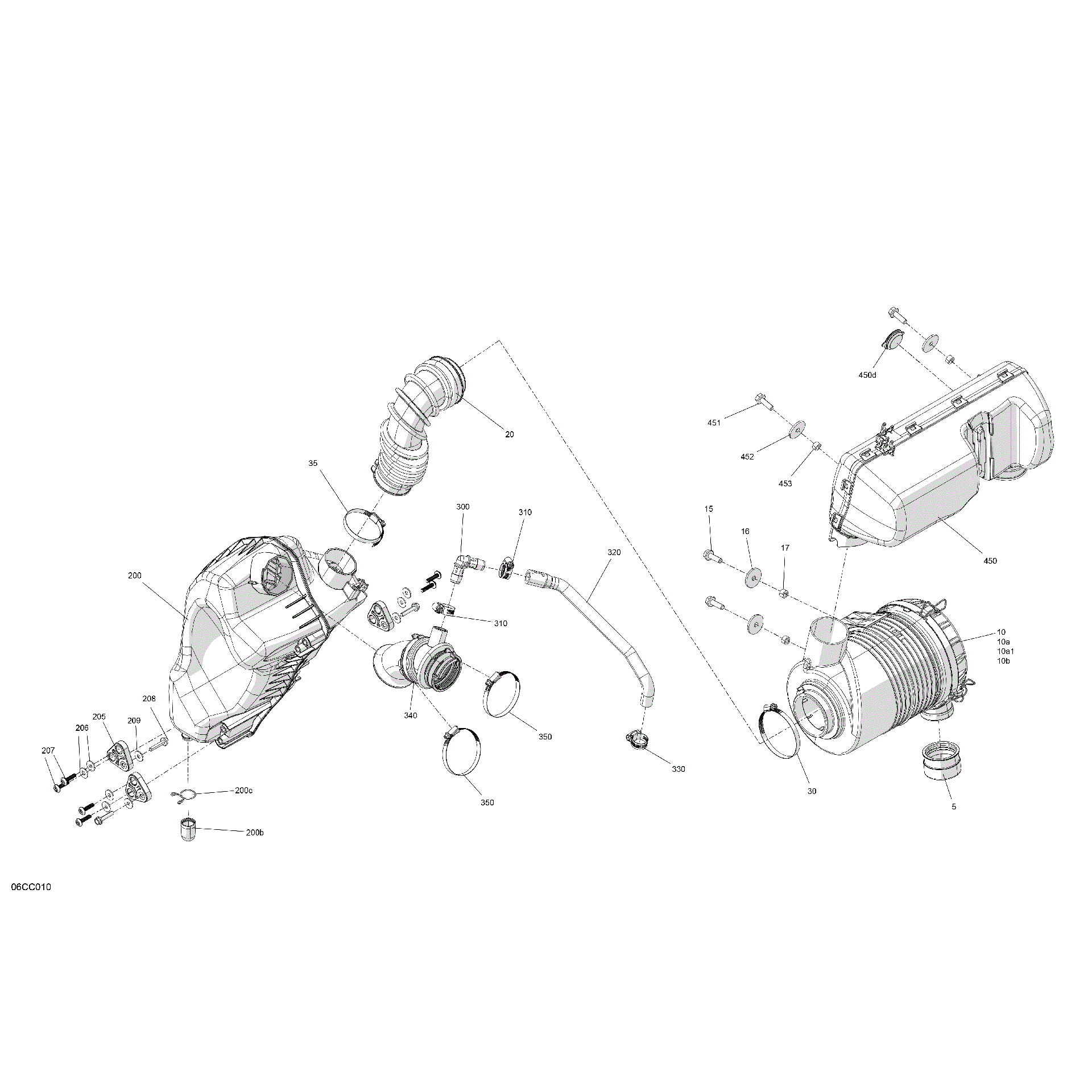 An Image of a Genuine Can-Am Parts Schematic Diagram showing the schematic - ENGINE - AIR INTAKE - NO EVAP