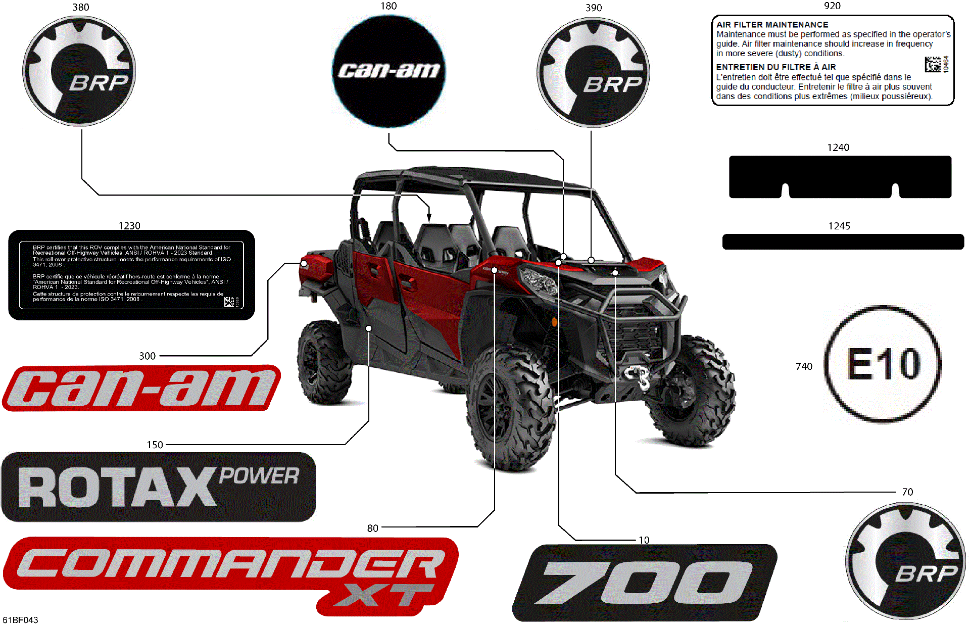 An Image of a Genuine Can-Am Parts Schematic Diagram showing the schematic - BODY - DECALS